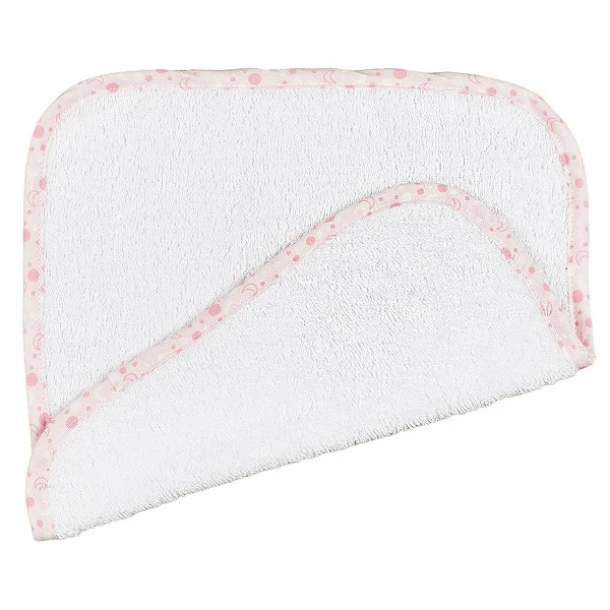 Λαβέτα Βαμβακερή 30x30εκ. Λευκή Lapyco Ροζ 15181