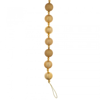 Χριστουγεννιάτικη Γιρλάντα Με Μπάλες Πλαστικές Χρυσές 270εκ.-40τμχ iliadis 90994