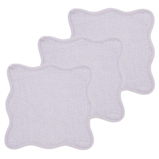 Σετ 3τμχ Λαβέτα Βαμβακερή 30x30εκ. Wavy Soft Lavender Meyco MEY-167.227.72.02.M3