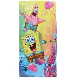 Πετσέτα Θαλάσσης Βαμβακερή 70x140εκ. SpongeBob 5867 Γαλάζια-Κίτρινη-Ροζ Disney
