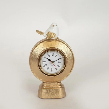 Διακοσμητικό Ρολόι Ξύλινο Λευκό-Χρυσό 11x4,5x18,2εκ. ESTHETI 753-10018