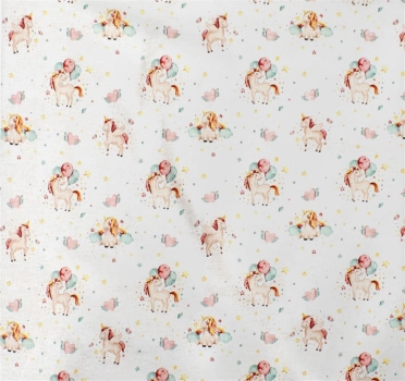 Πάνα Χασές Bebe Βαμβακερή 80x80εκ. Unicorn 209 White-Salmon Dimcol