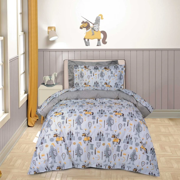 Σετ Παπλωματοθήκη Βαμβακερή Μονή 160x240εκ. Essential 8861 Cream-Grey Greenwich Polo Club