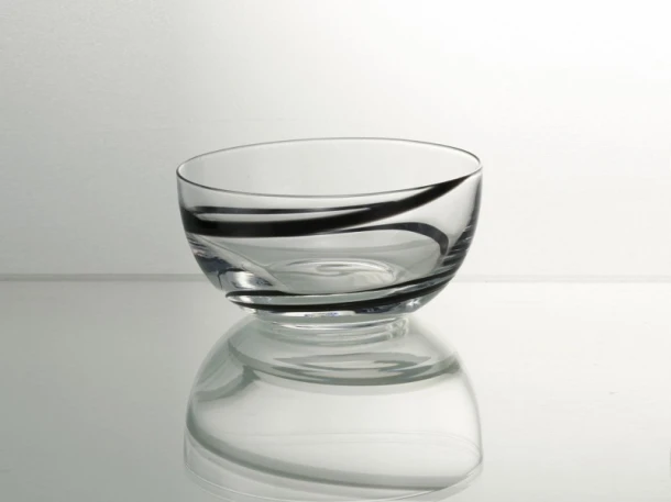 Μπωλάκι Σερβιρίσματος Σετ 6τμχ Γυάλινα Black Spiral 13εκ. Cryspo Trio 25.025.23