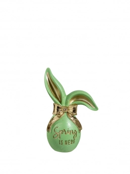 Διακοσμητικό Πασχαλινό Αυγό Με Αυτία Polyester Πράσινο-Χρυσό 8,4x5,3x13εκ. Zen Collection 26.6.52461