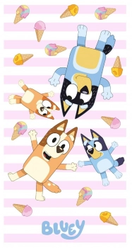 Πετσέτα Θαλάσσης Παιδική Quick Dry Microfiber 70x140εκ. BBC Studios Bluey 203 White-Pink Dimcol