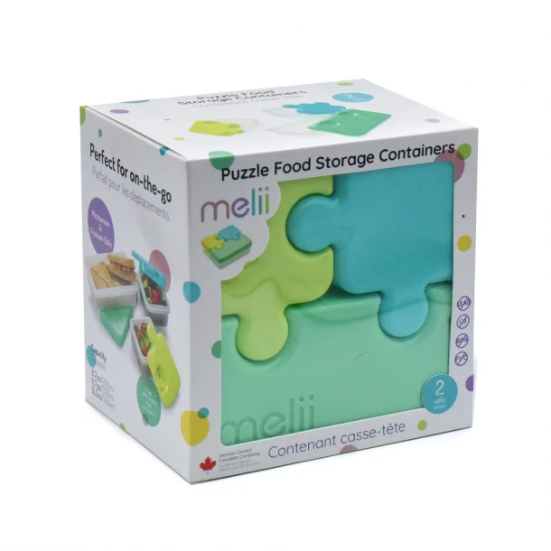 Σετ 2τμχ Φαγητοδοχείο Πλαστικό Με 3 Δοχεία Puzzle Boys Melli MEL15150