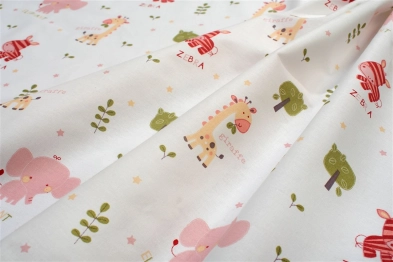 Πάνα Χασές Bebe Βαμβακερή 80x80εκ. Happy Safari 712 White-Pink DimCol