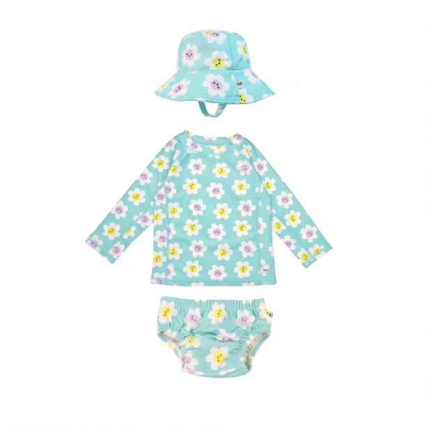 Σετ Μαγιό Πάνα Με Καπέλο Και Μπλούζα UV 12-24μηνών Daisy Zoocchini ZOO16015