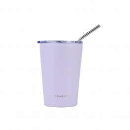 Θερμός-Ποτήρι Ανοξείδωτο Coffee Mug Homely Lavender Fog 400ml-9x8,5x13εκ. Estia 01-32654