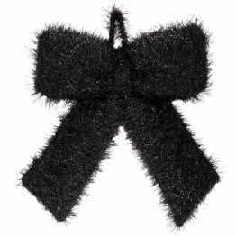 Χριστουγεννιάτικος Διακοσμητικός Φιόγκος Κρεμαστός Χνουδωτός Μαύρος 33x40εκ. iliadis 91720