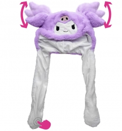 Σκούφος Γάτα Με Κίνηση Στα Αυτιά Μωβ 26x50εκ. Carnavalista 3-2677