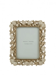 Κορνίζα Polyester Σαμπανί Με Μπεζ Τριαντάφυλλα 13x18εκ. Zen Collection 25.50.52355