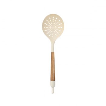 Κουτάλα Τρυπητή Ξύλινη-Σιλικόνης Ivory 9x9x39,5εκ. Allure Estia 01-24864
