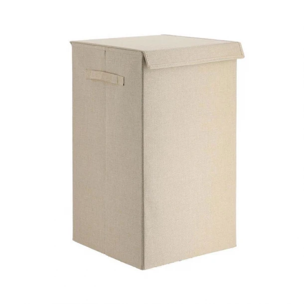 Καλάθι Απλύτων Αναδιπλούμενο MDF Μπεζ Με Υφασμάτινη Επένδυση 35x35x60εκ. MRShome DS-2650000