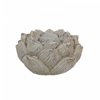 Κηροπήγιο Πέτρινο Κρεμ-Γκρι Art Et Lumiere 17x10,5εκ. 05076