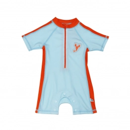 Ολόσωμο Μαγιό Κοντομάνικο Surf Suit 12-24μηνών Lobster Light Blue Zoocchini ZOO12804