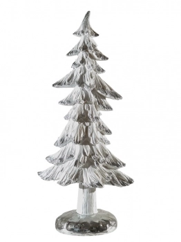 Χριστουγεννιάτικο Διακοσμητικό Δέντρο Polyester Λευκό-Ασημί 17x9x38εκ. Zen Collection 25.41.51881