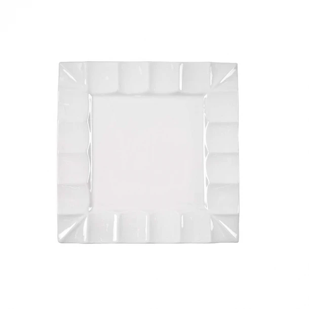 Πιατέλα Τετράγωνη Πορσελάνης Λευκή Art Et Lumiere 33x33x2,5εκ. 06853