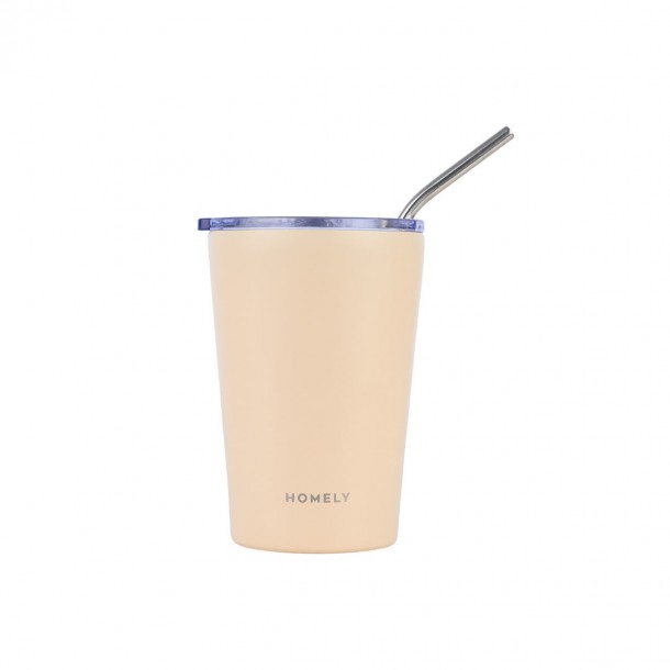 Θερμός-Ποτήρι Ανοξείδωτο Coffee Mug Homely Sandstone 400ml-9x8,5x13εκ. Estia 01-32647