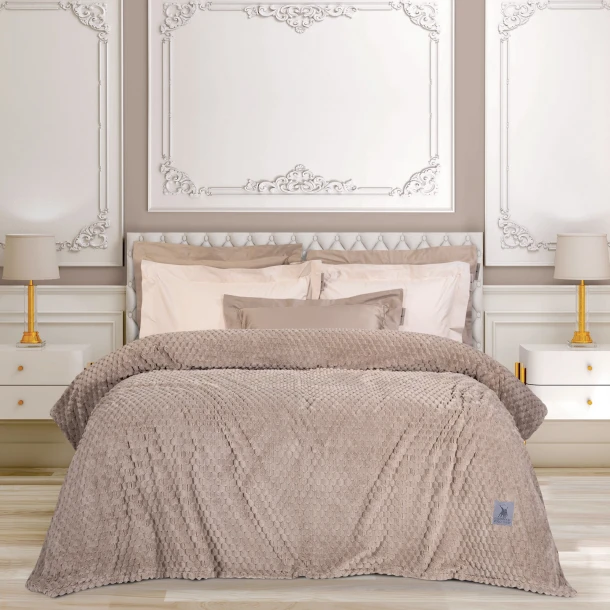 Κουβέρτα Fleece Υπέρδιπλη 220x240εκ. Essential 3475 Taupe Greenwich Polo Club
