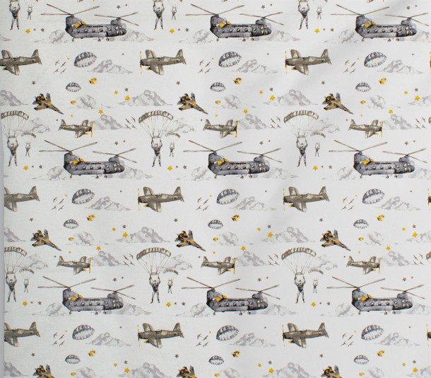 Σεντόνι Μεμονωμένο Μπεμπέ Βαμβακερό Λίκνου 80x110εκ. Airforce 195 White-Grey DimCol