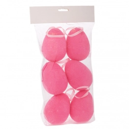 Σετ 6τμχ Αυγά Κρεμαστά Χνουδωτά Ροζ Σε Σακούλα 7x10εκ. iliadis 92452