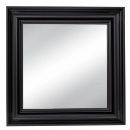 Καθρέπτης Τοίχου Πλαστικός (Εφέ Ξύλου) Μαύρος 60x60εκ. iliadis 91862