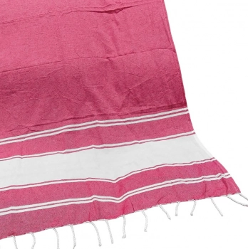 Πετσέτα Θαλάσσης Βαμβακερή Pestemal Κόκκινη 90x180εκ. Με Λευκή Φάσα Summer Tiempo 42-3171