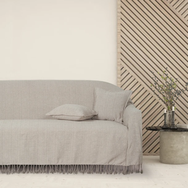 Ριχτάρι Chenille Διθέσιος 180x250εκ. Throws Line 0272 Light Grey Das Home