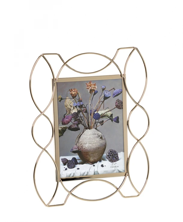 Κορνίζα Μεταλλική Πλέγμα Χρυσή ESPIEL 13x18εκ. FAM211