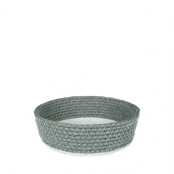 Καλάθι Σερβιρίσματος Rattan Χακί-Λευκό 18x6εκ. ESPIEL FEX103