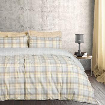 Σετ Σεντόνια Φανελένια Υπέρδιπλα 240x260εκ. Flannel Line 9639 Γκρι-Taupe Das Home