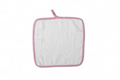 Λαβέτα Ώμου Βαμβακερή 47 Λευκή-Ροζ 30x30εκ. DimCol