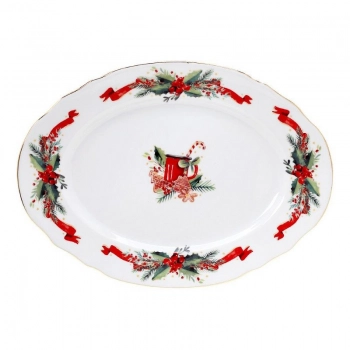Χριστουγεννιάτικη Πιατέλα Πορσελάνης Οβάλ 38εκ.  Christmas Magic CRYSPO TRIO 06.240.06