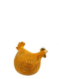 Διακοσμητική Πασχαλινή Κότα Polyester Πορτοκαλί-Χρυσή 14x10x12,5εκ. Zen Collection 26.7.52577