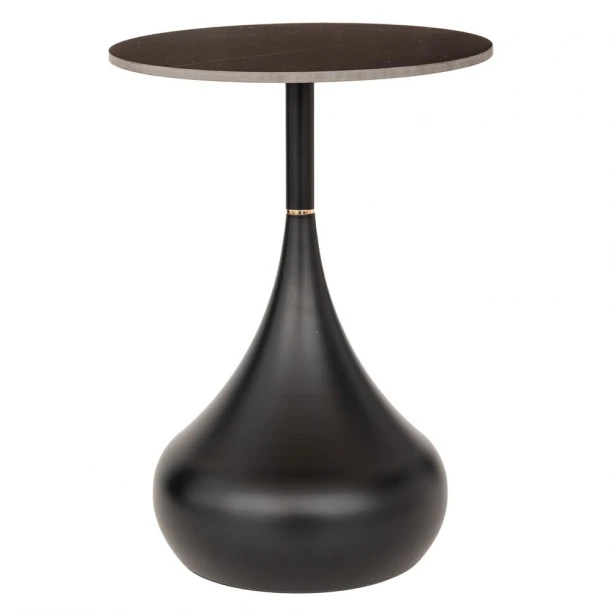 Τραπεζάκι Μεταλλικό Μαύρο Με Κεραμική Επιφάνεια  Φ40x52εκ. iliadis 91763