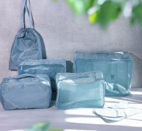 Σετ Οργανωτής Ταξιδιού 5τμχ Polyester Μπλε 36x27εκ.-27x12εκ.-28x20x12εκ. Nevan Homla 229198