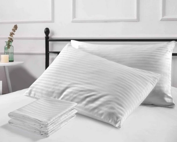 Μαξιλαροθήκη Φάκελος Βαμβακερή 50x70εκ. Satin Stripe TC300 Λευκή