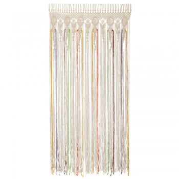 Διακοσμητική Κουρτίνα Μακραμέ Εκρού-Πολύχρωμη Boho 110x180εκ. iliadis 90183