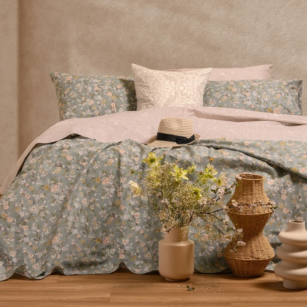 Σετ Σεντόνια Βαμβακερά Υπέρδιπλο 235x270εκ. Amy Aqua Ultra Line Melinen 20003421