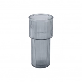 Βάζο Γυάλινο Γκρι Ripple 11,3x11,3x24εκ. Estia 09-51945