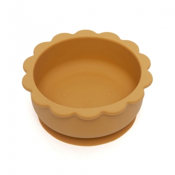 Μπωλ Σιλικόνης Με Βεντούζα Lion Ochre 12x11x5εκ. Petit Monkey PTM-SB6