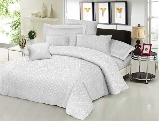 Σεντόνι Μεμονωμένο Εμπριμέ Polycotton Μονό Με Λάστιχο 100x200+22εκ. Maze Grey Komvos Home 7002171-55F
