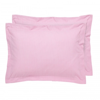 Ζεύγος Μαξιλαροθήκες Polycotton 50x70+5εκ. Oxford Casual 5450 Pink Das Home