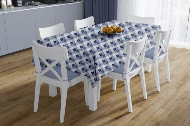 Καρές Αλέκιαστος Polycotton 90x90εκ. Checkered 468 Blue DimCol