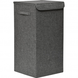 Καλάθι Απλύτων Αναδιπλούμενο MDF Γκρι Με Υφασμάτινη Επένδυση 35x35x60εκ. MRShome DS-2699000