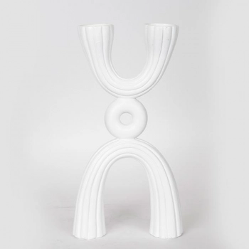 Κηροπήγιο Polyresin Λευκό 17x5,5x32,5εκ. ESTHETI 752-26014