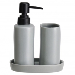 Σετ Μπάνιου 3τμχ Stoneware Cool Grey 5U MRShome 0094002