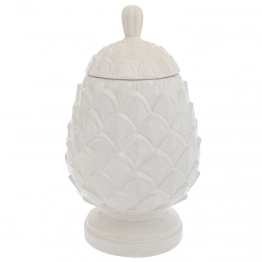 Διακοσμητικός Ανανάς Με Καπάκι Κεραμικός Λευκός 24x24x41εκ. iliadis  88082